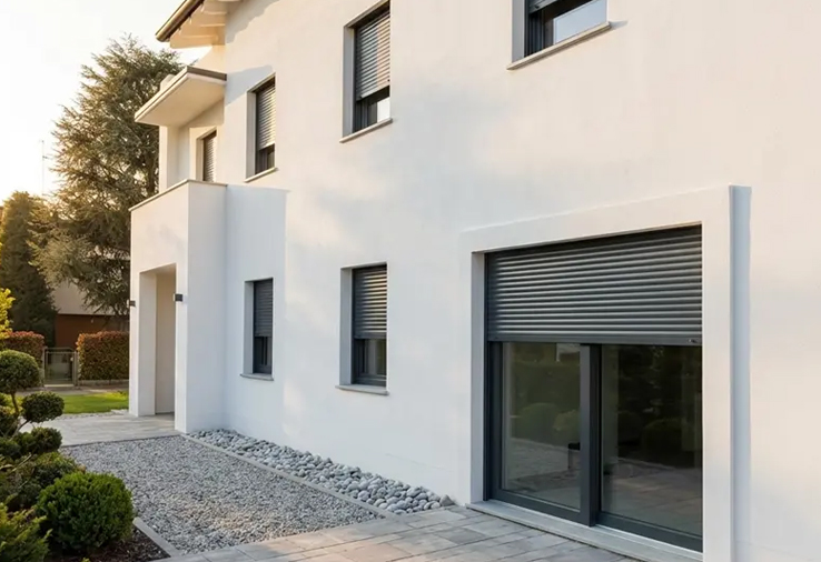 Rulouri exterioare suprapuse din aluminiu cu caseta comuna LAREX-IR DECOR 1